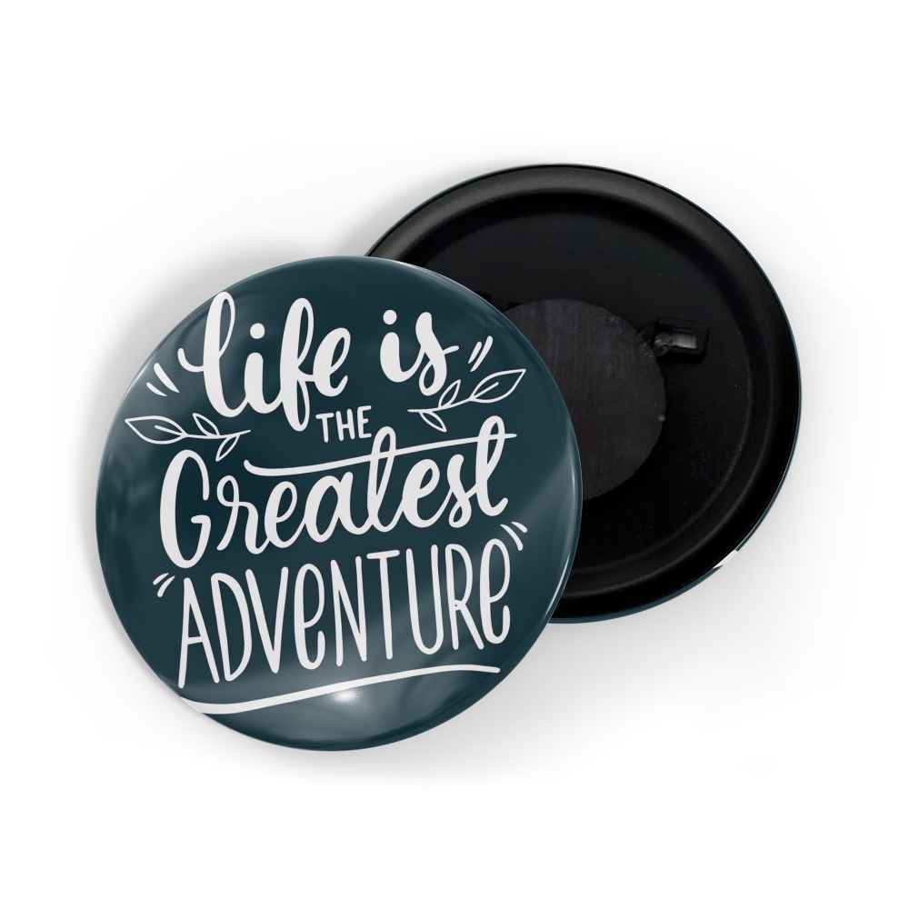 dhcrafts Fridge Magnet Black Life Is A Greatest Adventure D6 Glossy Finish Design Pack of 1